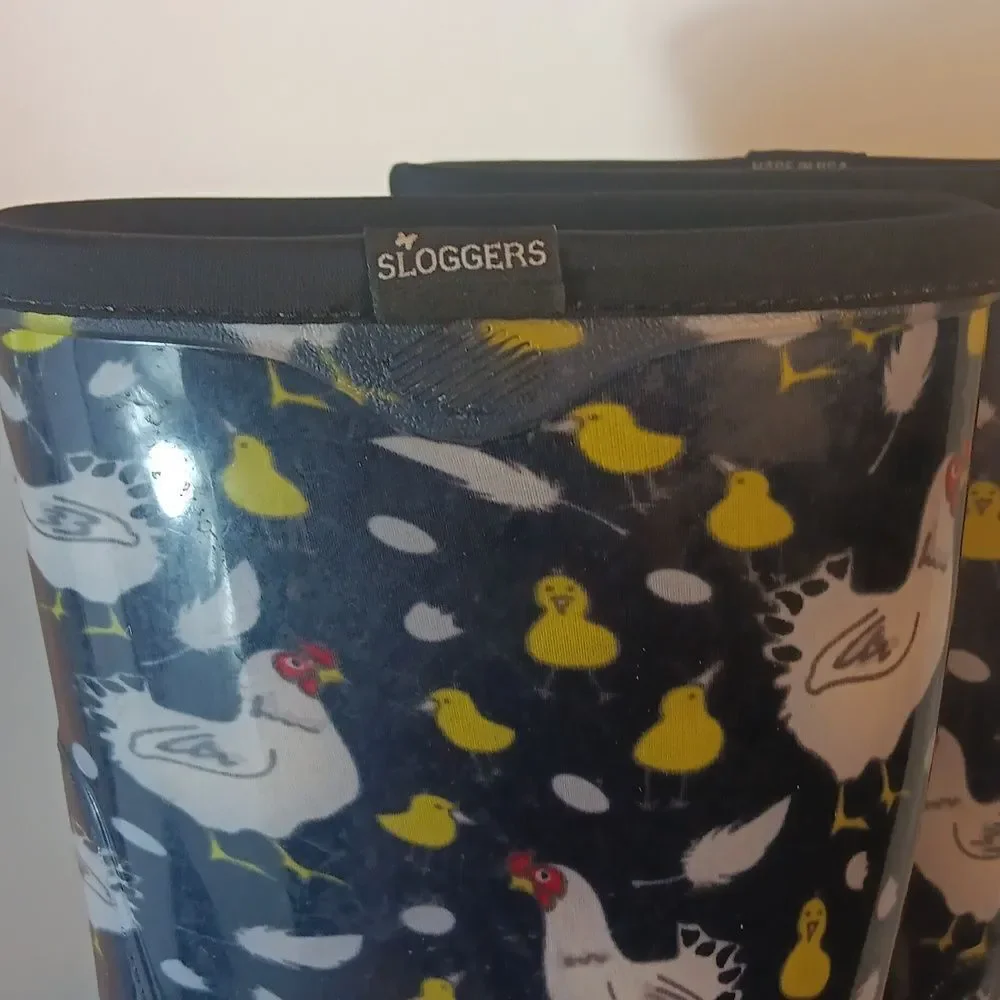 Sloggers Waterproof Chicken Print Rain Boots